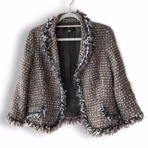 Ricki Freeman Teri Jon Grey Pink Jacket Size 14